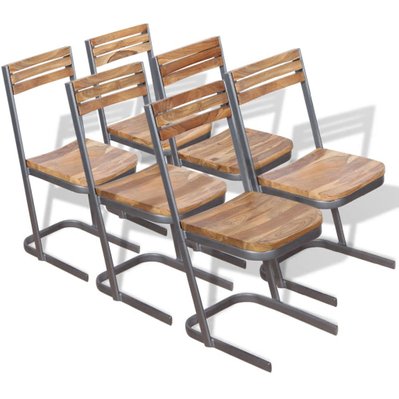 Lot de 6 chaises de salle à manger cuisine pièces design moderne bois de teck massif CDS022777 - CDS022777 - 3000030711539