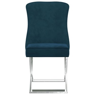 Lot de 6 chaises de salle à manger cuisine 53x52x98 cm design moderne velours bleu et inox CDS022186 - CDS022186 - 3000024681534