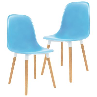 Lot de 2 chaises de salle à manger cuisine design intemporel plastique bleu CDS020213 - CDS020213 - 3001066599788