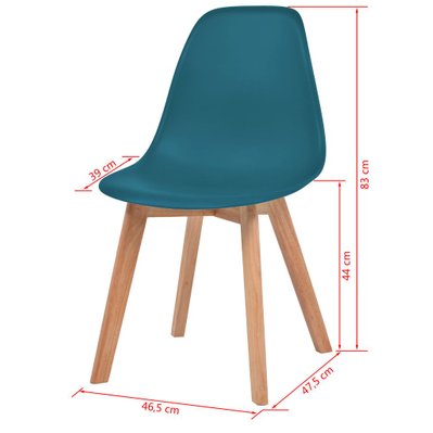 Lot de 4 chaises de salle à manger cuisine design intemporel plastique turquoise CDS022010 - CDS022010 - 3000022821536