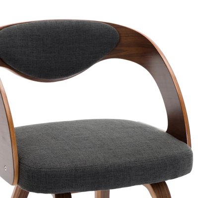 Lot de 6 chaises de salle à manger cuisine design intemporel bois courbé et tissu gris foncé CDS022436 - CDS022436 - 3000027201531