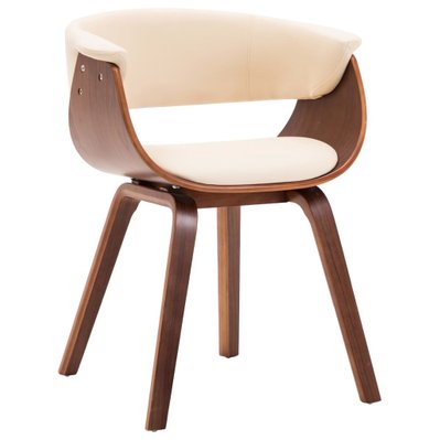 Lot de 4 chaises de salle à manger cuisine design intemporel bois courbé et similicuir crème CDS021447 - CDS021447 - 3000013451537