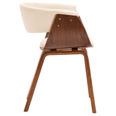 Lot de 4 chaises de salle à manger cuisine design intemporel bois courbé et similicuir crème CDS021447 - CDS021447 - 3000013451537