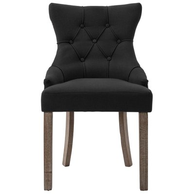 Lot de 2 chaises de salle à manger cuisine design moderne tissu noir CDS020871 - CDS020871 - 3001135699784