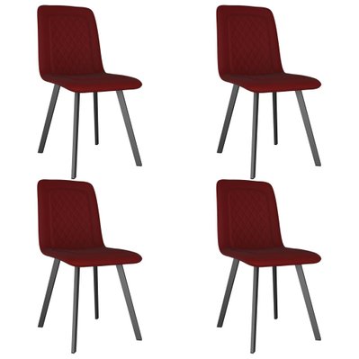 Lot de 4 chaises de salle à manger cuisine design moderne velours rouge CDS021979 - CDS021979 - 3000022511536
