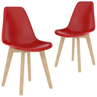 Lot de 2 chaises de salle à manger cuisine design contemporain plastique rouge CDS021020 - CDS021020 - 3001150899787