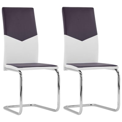 Lot de 2 chaises de salle à manger cuisine cantilever design moderne similicuir marron CDS020360 - CDS020360 - 3001081299786