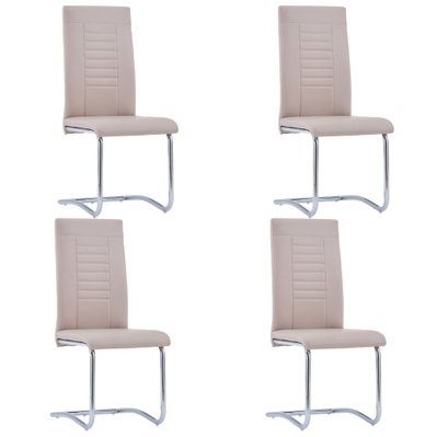 Lot de 4 chaises de salle à manger cuisine cantilever design moderne similicuir cappuccino CDS021354 - CDS021354 - 3001184399789