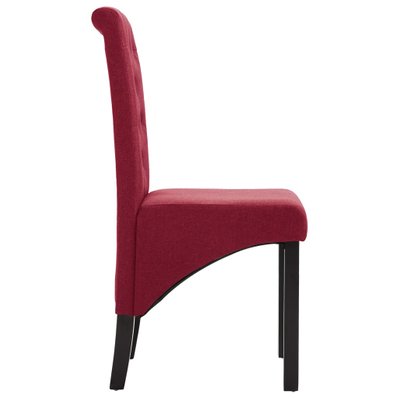 Lot de 4 chaises de salle à manger cuisine design classique tissu rouge bordeaux CDS021941 - CDS021941 - 3000021901536