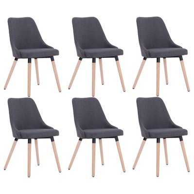 Lot de 6 chaises de salle à manger cuisine design moderne tissu gris foncé CDS022447 - CDS022447 - 3000027311537