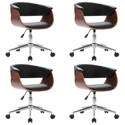 Lot de 4 chaises de salle à manger cuisine design contemporain similicuir noir CDS021795 - CDS021795 - 3000017041536