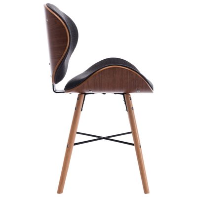 Lot de 2 chaises de salle à manger cuisine design moderne tissu gris foncé et bois courbé CDS020556 - CDS020556 - 3001101899781
