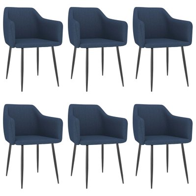 Lot de 6 chaises de salle à manger cuisine design moderne tissu bleu CDS022205 - CDS022205 - 3000024871539