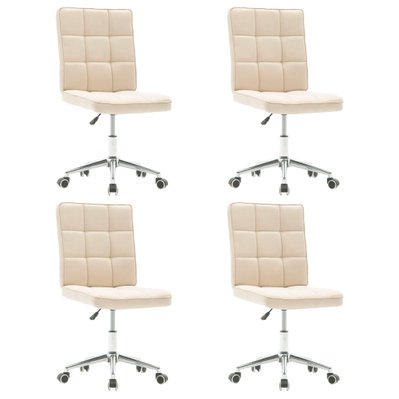 Lot de 4 chaises de salle à manger cuisine design moderne tissu crème CDS021480 - CDS021480 - 3000013841536