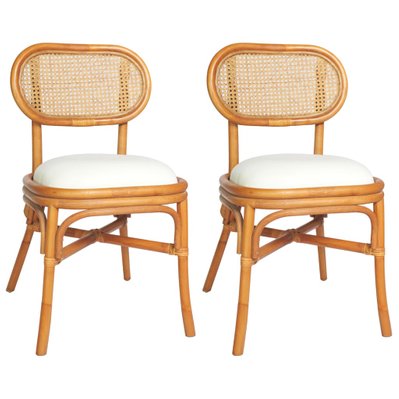 Lot de 2 chaises de salle à manger cuisine design rétro lin marron clair CDS020674 - CDS020674 - 3001114199786