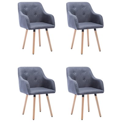 Lot de 4 chaises de salle à manger cuisine design moderne tissu gris clair CDS021513 - CDS021513 - 3000014171533