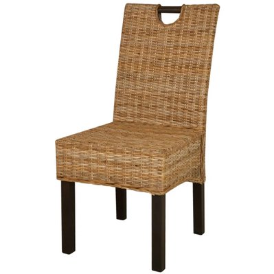 Lot de 2 chaises de salle à manger cuisine design classique rotin Kubu bois de manguier CDS020121 - CDS020121 - 3001056999789