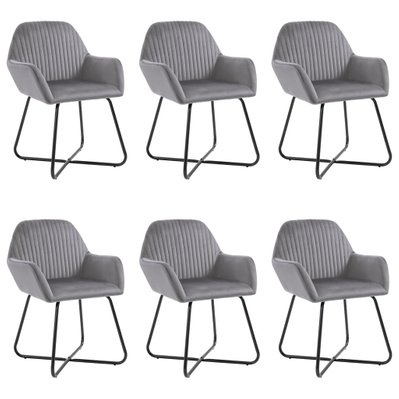 Lot de 6 chaises de salle à manger cuisine design moderne velours gris CDS022514 - CDS022514 - 3000027991531