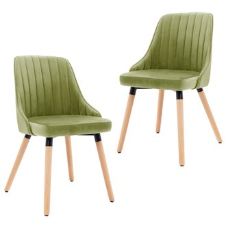 Lot de 2 chaises de salle à manger cuisine design moderne velours vert clair CDS021077