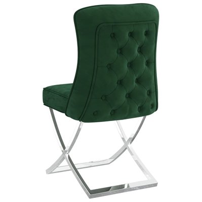 Chaise de salle à manger 53x52x98 cm design moderne velours vert foncé et inox CDS020083 - CDS020083 - 3001053199786