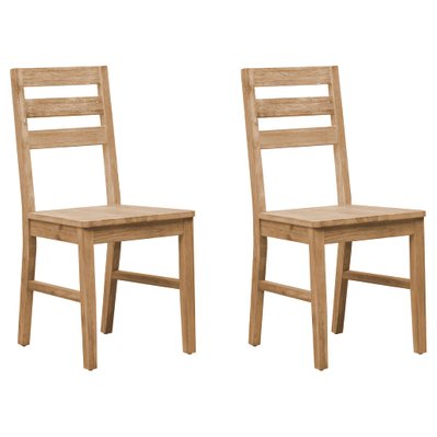 Lot de 2 chaises de salle à manger cuisine design classique bois d'acacia massif CDS020274 - CDS020274 - 3001072699786