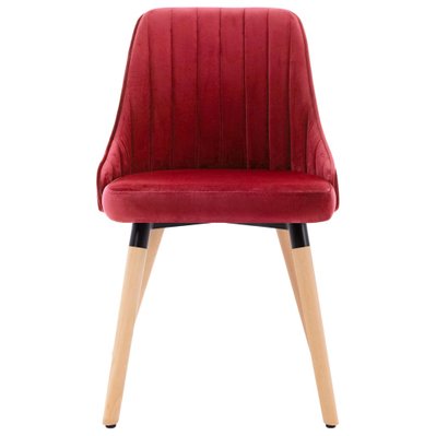 Lot de 6 chaises de salle à manger cuisine design moderne velours rouge bordeaux CDS022828 - CDS022828 - 3000031221532