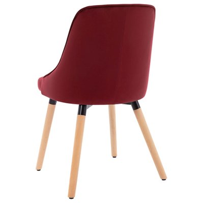Lot de 6 chaises de salle à manger cuisine design moderne velours rouge bordeaux CDS022828 - CDS022828 - 3000031221532