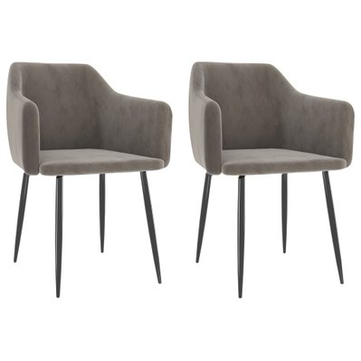 Lot de 2 chaises de salle à manger cuisine design moderne velours gris clair CDS020510 - CDS020510 - 3001097299787