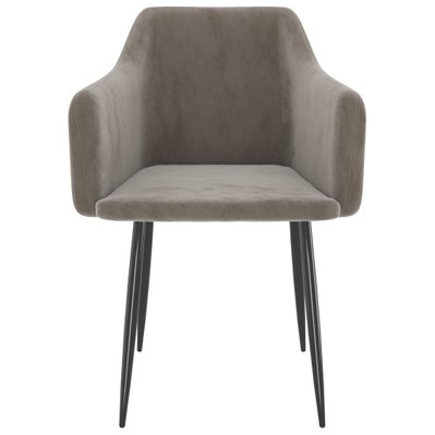 Lot de 2 chaises de salle à manger cuisine design moderne velours gris clair CDS020510 - CDS020510 - 3001097299787