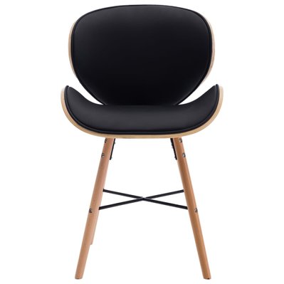 Lot de 2 chaises de salle à manger cuisine design moderne similicuir noir et bois courbé CDS020852 - CDS020852 - 3001133699786