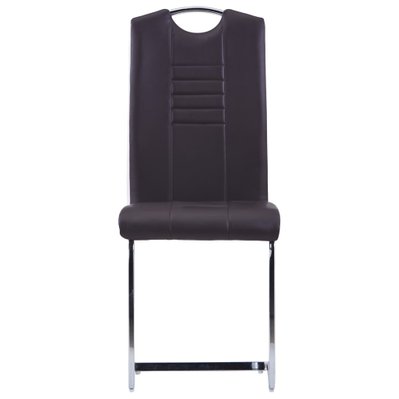 Lot de 4 chaises de salle à manger cuisine cantilever design moderne similicuir marron CDS021405 - CDS021405 - 3001189499781