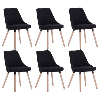 Lot de 6 chaises de salle à manger cuisine design moderne tissu noir CDS022714 - CDS022714 - 3000030051536