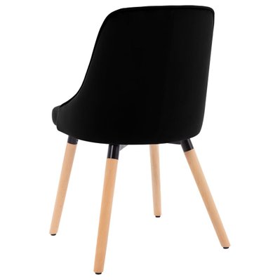 Lot de 6 chaises de salle à manger cuisine design scandinave velours noir CDS022735 - CDS022735 - 3000030261539
