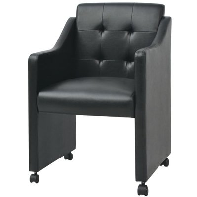 Lot de 4 chaises de salle à manger cuisine design classique similicuir noir CDS021813 - CDS021813 - 3000017221532