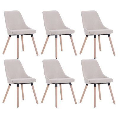 Lot de 6 chaises de salle à manger cuisine design moderne tissu crème CDS022372 - CDS022372 - 3000026561537
