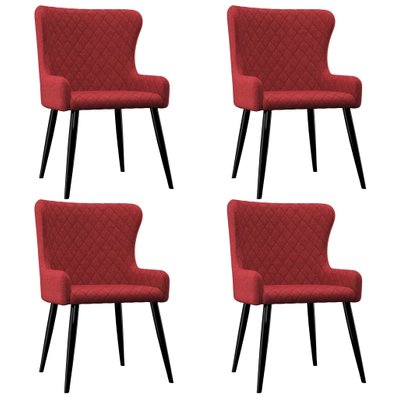 Lot de 4 chaises de salle à manger cuisine design classique tissu bordeaux CDS021340 - CDS021340 - 3001182999783