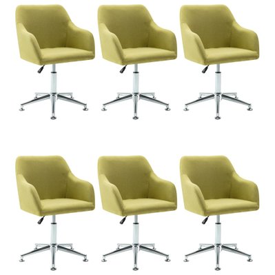Lot de 6 chaises de salle à manger cuisine pivotantes design contemporain tissu vert CDS022776 - CDS022776 - 3000030701530