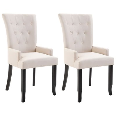 Lot de 2 chaises de salle à manger cuisine design moderne tissu beige CDS021164 - CDS021164 - 3001165299787