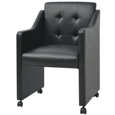 Lot de 6 chaises de salle à manger cuisine design intemporel similicuir noir CDS022690 - CDS022690 - 3000029811530