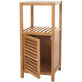 Etagère armoire meuble pour salle de bain en bambou 80x36x34cm SDB04021
