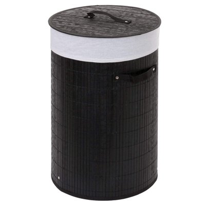 Panier / corbeille à linge en bambou noir 50l avec poignées 59x35cm DEC04124/2 - DEC04124/2 - 3000044761308