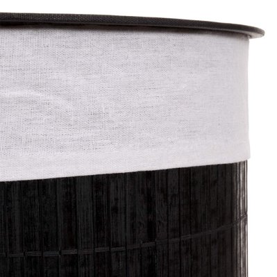 Panier / corbeille à linge en bambou noir 50l avec poignées 59x35cm DEC04124/2 - DEC04124/2 - 3000044761308