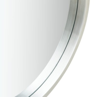 Miroir mural avec sangle 40 cm en bois argenté et marron DEC022904 - DEC022904 - 3001245369607