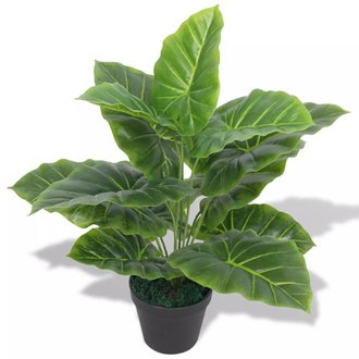 Plante taro artificielle avec pot 45 cm vert DEC021912