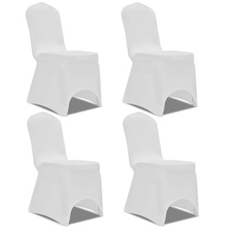 Housse de chaise extensible 4 pcs Blanc DEC022357