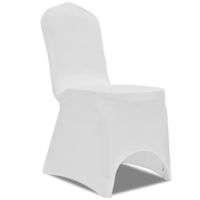 Housse de chaise extensible 4 pcs Blanc DEC022357 - DEC022357 - 3001300269606