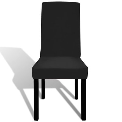 Housse de chaise droite extensible 4 pcs noir DEC022368 - DEC022368 - 3001299169604