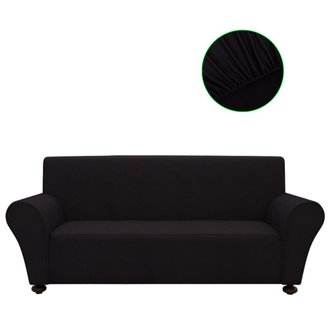 Housse extensible de canapé Noir Jersey polyester DEC022347