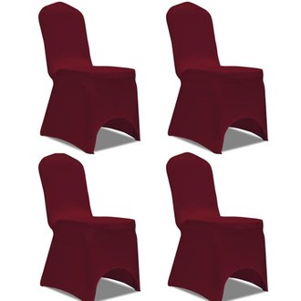 Housse de chaise extensible 4 pcs Bordeaux DEC022360