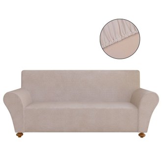 housse de canapé en polyester jersey extensible beige DEC022356